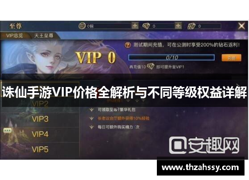 诛仙手游VIP价格全解析与不同等级权益详解